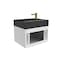 Castello Usa Amazon 24-inch White Vanity Set with Black Top and Gold Handles CB-MC-24W-GLD-2056-BL - alternate 7
